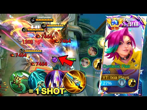 IXIA PERFECT META BUILD IN SOLO RANKED GAME (Must try!🔥) IXIA BUILD AND EMBLEM 2026 - MLBB