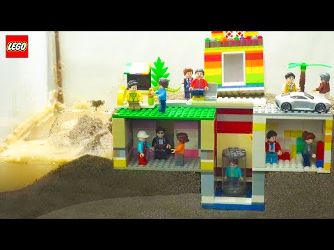 Lego Dam Breach Experiment #11 | Dam breach and underground lego shopping mall flooding