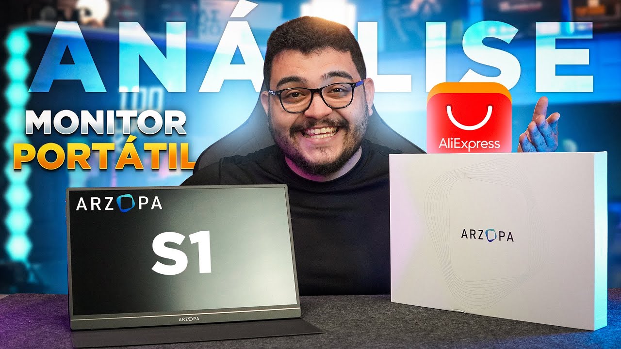 Miniatura da avaliação em vídeo de Monitor Portátil 15.6" FHD IPS 1080P