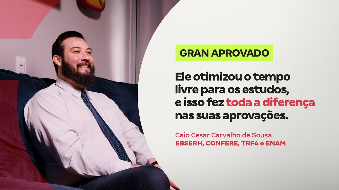 Sem tempo e sem desculpas: Caio usou brechas do dia para estudar e passou no ENAM e TRF4