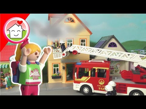 Playmobil Feuerwehr Film - Frau Bader in Gefahr  - Familie Hauser Feuerwehrmann Kinderfilm
