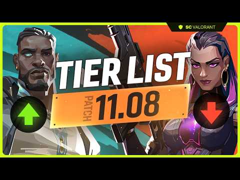 VALORANT AGENT TIER LIST for PATCH 11.08 - The BEST AGENTS on EVERY MAP!