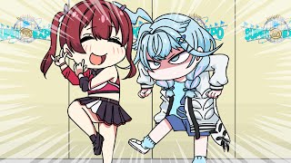 【手描き】怒るとローキックする枢ちゃん【宝鐘マリン/水宮枢/火威青/ホロライブ/切り抜き】【切り抜き漫画】