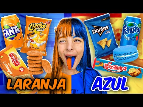 COMIDA LARANJA VS COMIDA AZUL - Desafio!