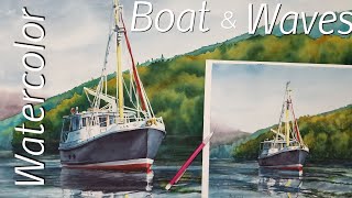 preview picture of video 'How to paint a Boat and Waves in Watercolor / Project Healing Waters / Healing Towers'