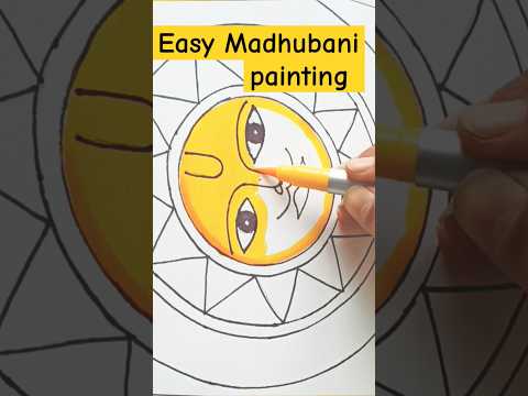 Easy Madhubani sun painting 🎨 🌞🖌️#stepbystep#satisfying#sun#makarsankranti#2024#trending#art#shorts