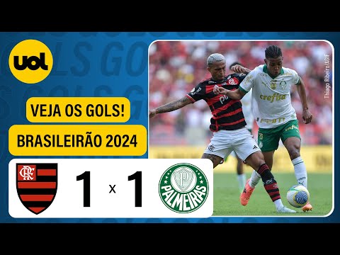 FLAMENGO 1 X 1 PALMEIRAS - BRASILEIRÃO 2024; VEJA OS GOLS DE ARRASCAETA E LUIGHI