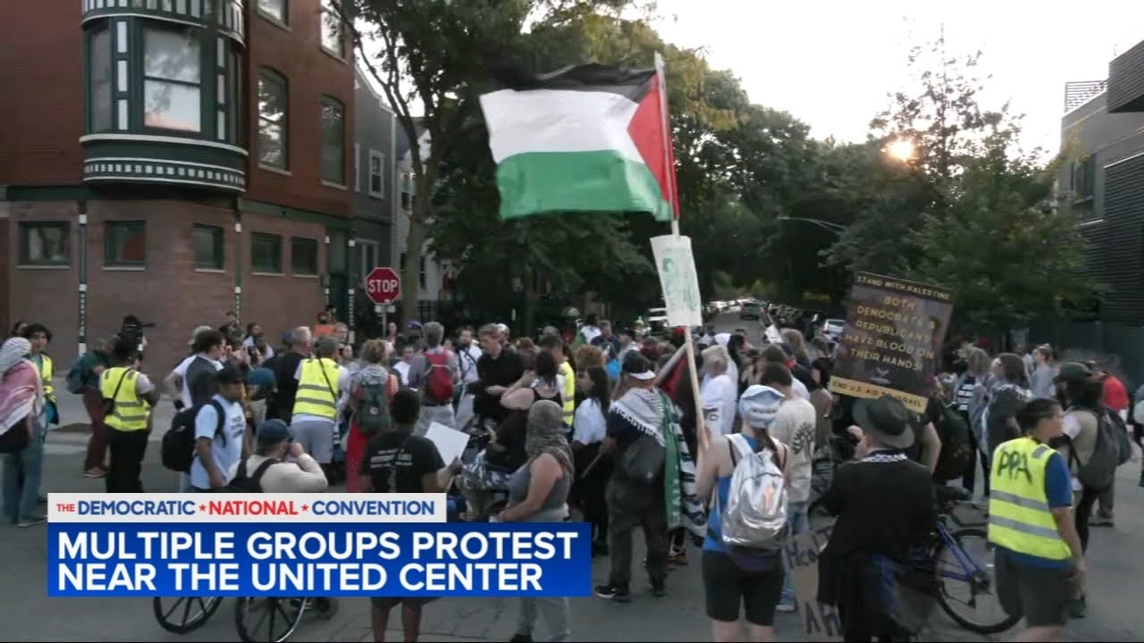 Hundreds march peacefully from Humboldt Park to Park 578 as DNC begins