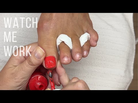 Gentle pedicure with polish at my studio  [relax, soft music, no talking]🎶