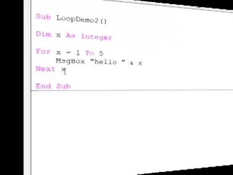 19. Introduction to Programming with VBA - The For Next Construct