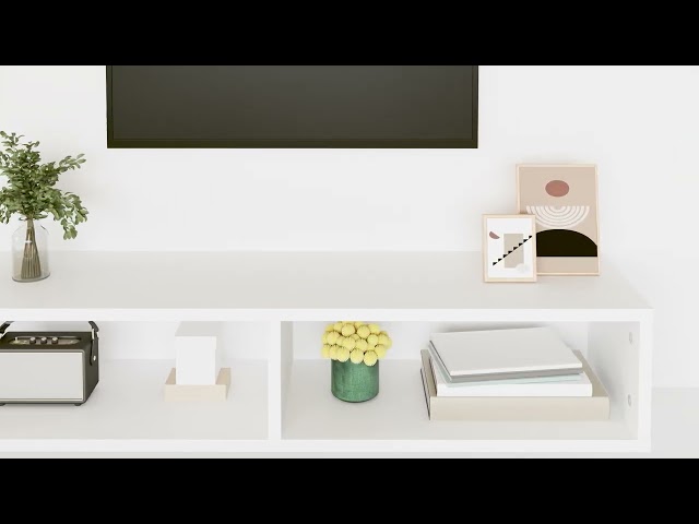 Video Teaser für 808269 vidaXL Wall TV Cabinet White 120x23,5x90 cm Engineered Wood
