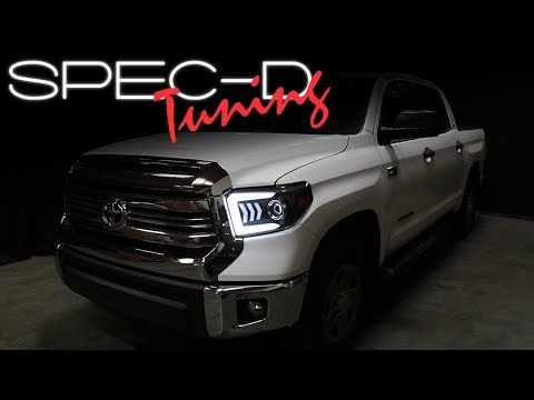 SPECDTUNING INSTALLATION VIDEO: 2014-2018 TOYOTA TUNDRA SEQUENTIAL TURN SIGNAL PROJECTOR HEADLIGHTS