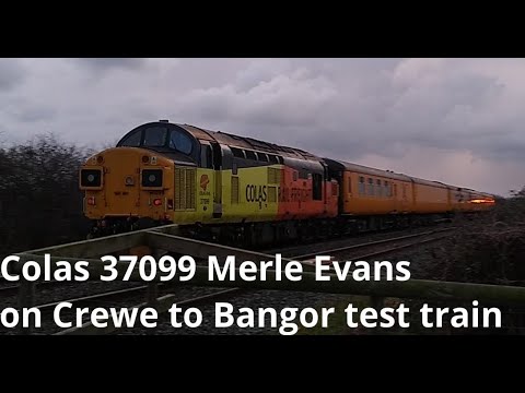 Prestatyn 29.1.2019 - Colas 37099 Merle Evans on Network Rail test train