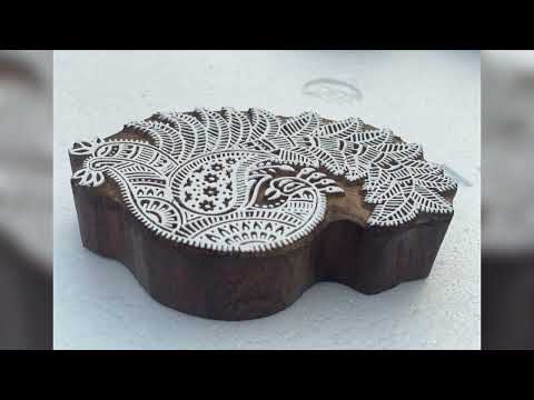 Custom made wooden hand carved textile printing blocks ideal for fabric printing