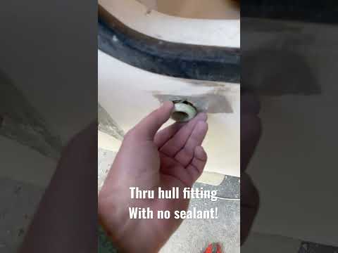 Thru hull fitting with no marine sealant! Boston Whaler #boating #boatlife