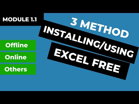 Three method installing / Using Microsoft Excel free