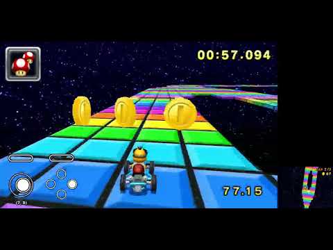 Mario Kart 7 - SNES Rainbow Road - Easy Staff Ghost (Normal View)