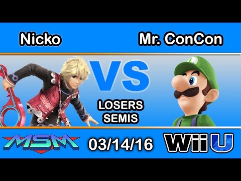 MSM 41 - 2S | Nicko (Shulk) Vs. SCB | ConCon (Luigi) Losers Semi - Smash Wii U