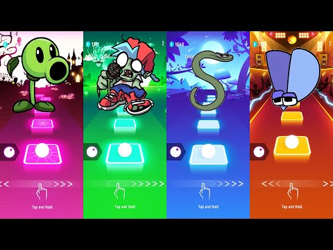 Alphabet Lore - Peashooter VS Zombified Boyfriend VS S VS B | Tiles Hop EDM Rush