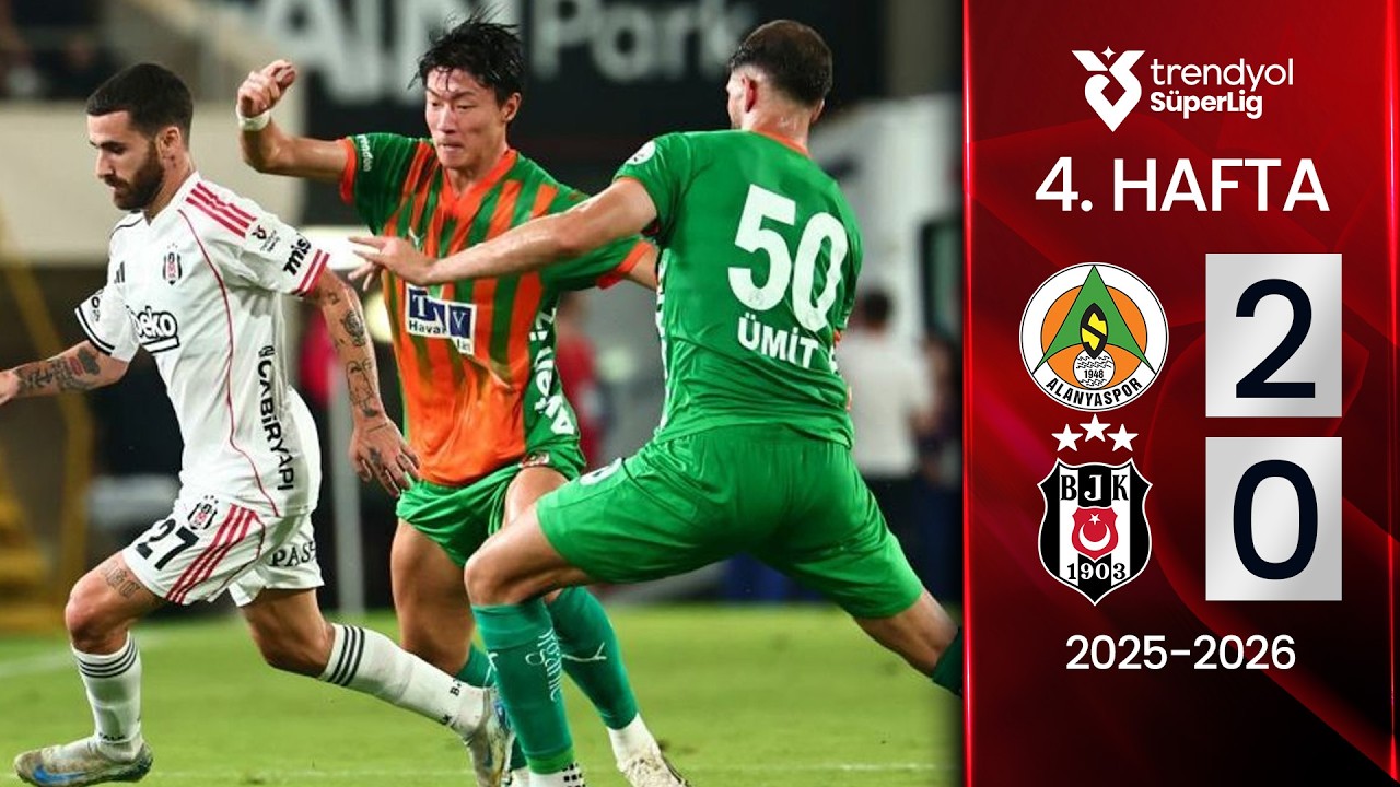Alanyaspor (2-0) Beşiktaş | MAÇ ÖZETİ | 4. Hafta - 2025/2026