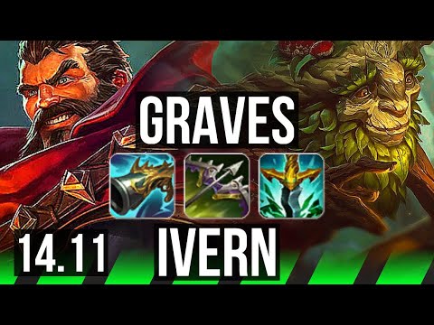GRAVES vs IVERN (JGL) | Rank 1 Graves, Rank 4, 14/3/4, Godlike, 500+ games | KR Challenger | 14.11