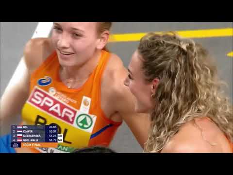 Femke Bol easily wins Women's 400m finals. 2023 European Indoor Athletics Championships in Istanbul