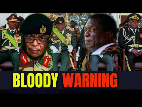President Emmerson Mnangagwa of Zimbabwe in a military uniform at a state function with generals in the background