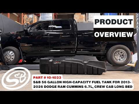 S&B 56 Gallon High-Capacity Fuel Tank for 2013-2026 Dodge Ram Cummins 6.7L, Crew Cab Long Bed video