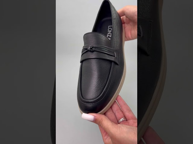 Чоботи жіночі шкіряні байка хутро 592641 Чорний Лофери жіночі шкіряні 588630 Чорні