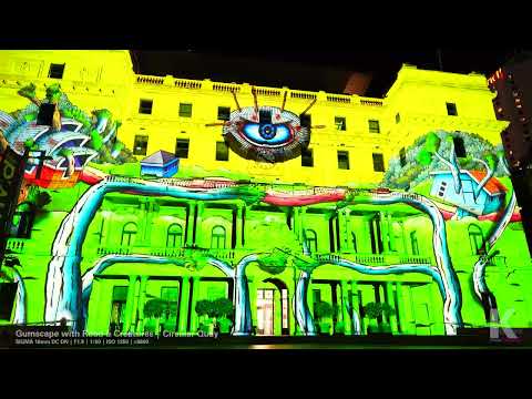 Gumscape with Road and Creatures | Circular Quay | VIVID 2024