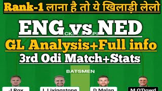 Ned vs Eng dream11 team|Netherland vs England dream11 prediction|dream11 team of today match