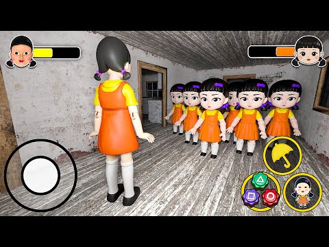 Playing as Squid Game Doll vs Squid Game Baby Doll Army in Granny House