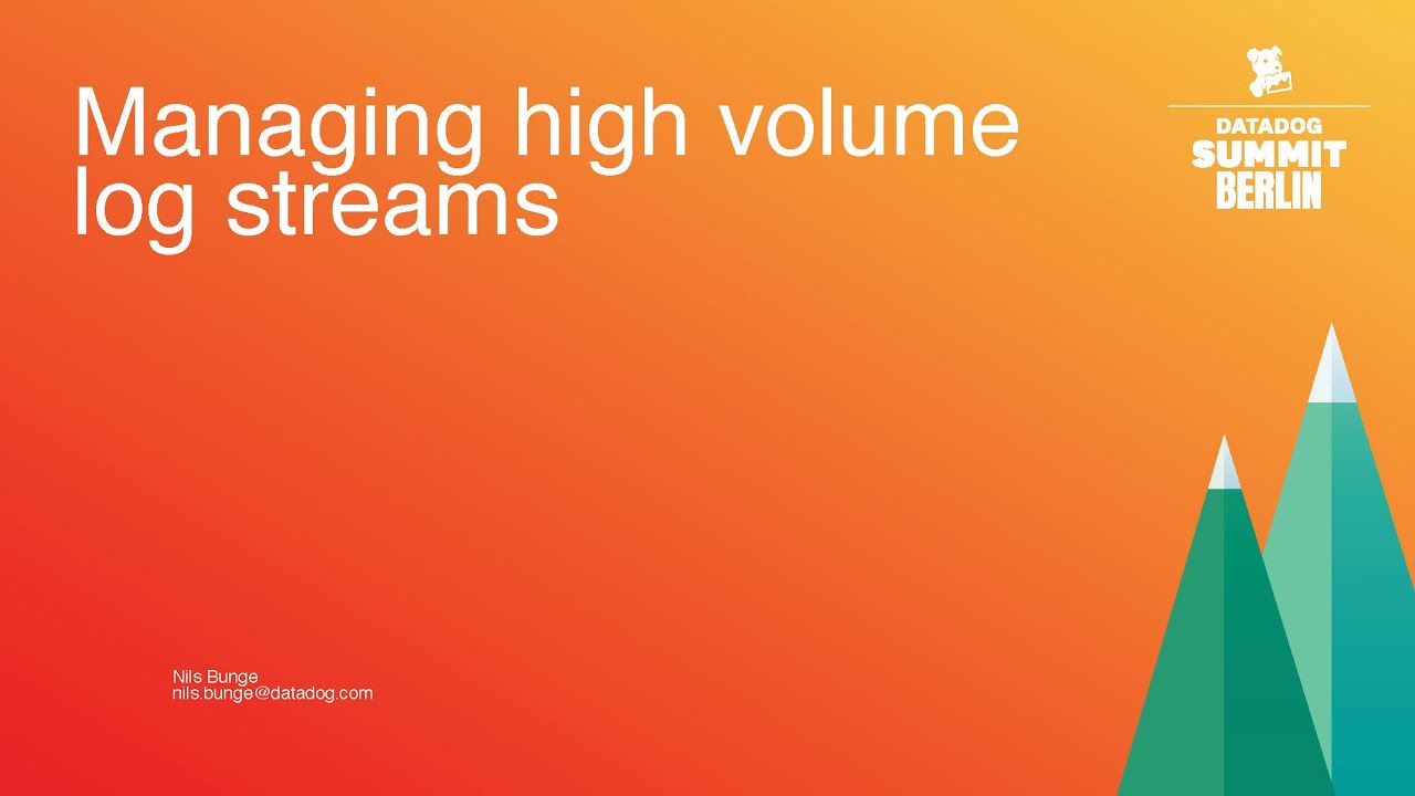 Managing High Volume Log Streams - YouTube