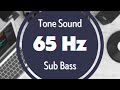 65 Hz Low-Frequency Sound for Subwoofer Testing. Tone Audio Signal. Sine Waveform