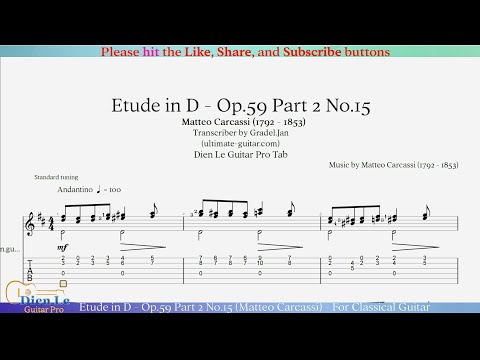 Opus 59 Part 2 No 15 - Etude In D Major - Matteo Carcassi