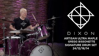 Video thumbnail for Dixon Artisan Ultra Maple Gregg Bissonette 2019 Signature Drum Set 24/12/16/14 - Deep Purple Sparkle by Memphis Drum Shop