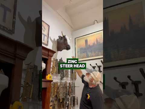 Zinc Steer Head  #antiques #nyc