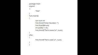 Go Program Even or Odd Number Show
