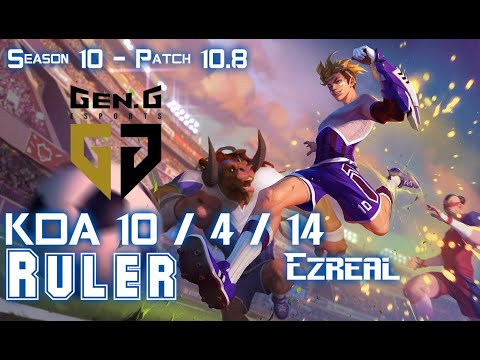 Gen Ruler EZREAL vs APHELIOS ADC - Patch 10.8 KR Ranked