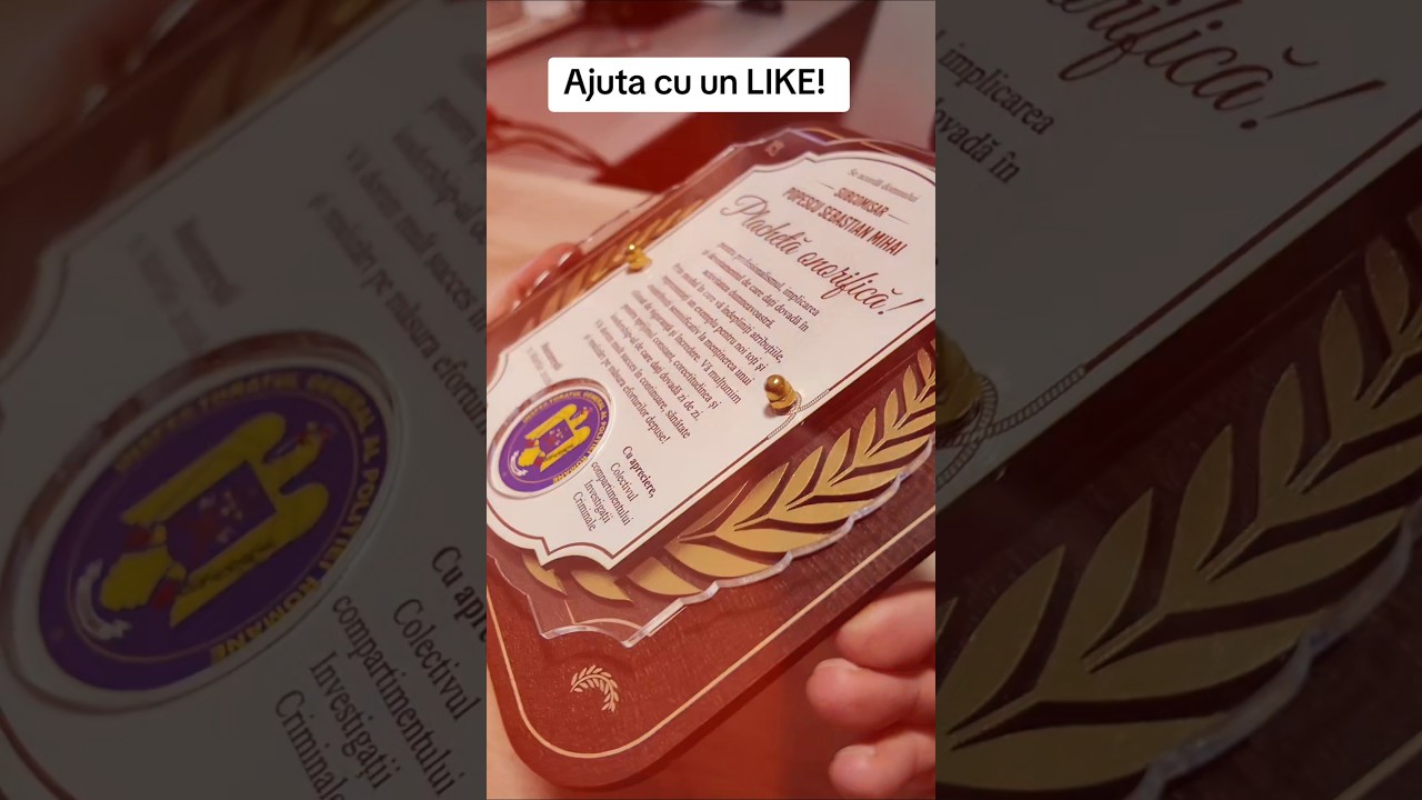 Thumbnail video Trofeu Placheta Onorifica Personalizata - Subcomisar Politie