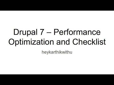 Drupal 7 – Performance Optimization and Checklist