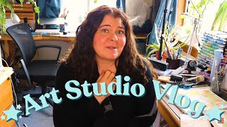 My husband Injured, Mistakes, + Changes Coming- Art Chat Art Studio Vlog