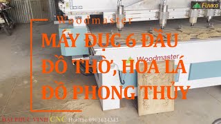 MÁY ĐỤC CNC ROUTER 6 TRỤC BÀN PHẲNG WM-20256RS. Đục đồ thờ, hoa lá, đồ phong thủy..