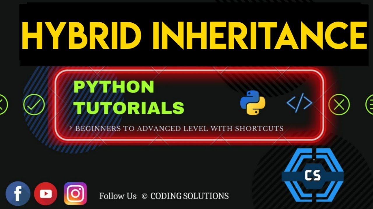 #50 Introduction To OOP | Hybrid Inheritance In Python | Python Programming For Beginners |
