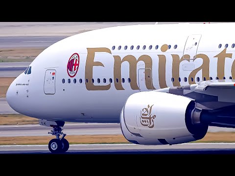 Emirates Airbus380-800 AC milan livery Landing at Bangkok Suvarnabhumi International Airport🇹🇭