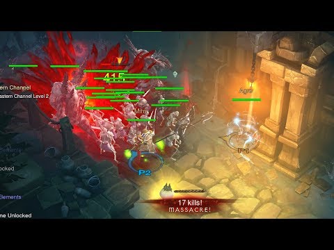 Diablo 3 - 2 Necromancers HARDCORE split screen co-op #1 1080p 60fps - No commentary