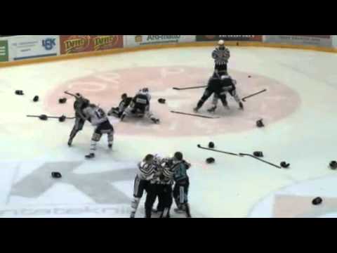 26/11-2011 Finnish Hockey Game Flips Out | HIFK vs. Pelicans | MUST SEE!!!