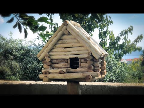 Making Log Cabin Birdhouse