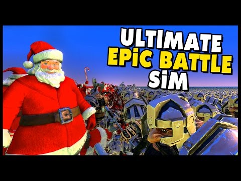 Ultimate Epic Battle Simulator- 100000 SANTA CLAUS ARMY vs 100000 DWARF ARMY! - Dressers vs Tables!