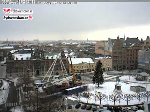 Stortorget, timelapse, pariserhjul bliver afmonteret